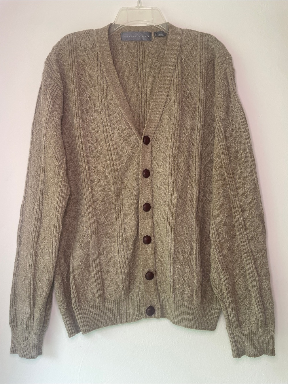 Men's Oscar de la Renta Button-Front V-Neck Cardigan Sweater